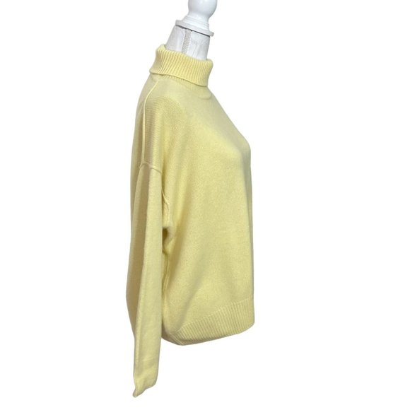 MANDKHAI Oversized Mongolian Cashmere Turtleneck Sweater Jumper Yellow One Size - Picture 6 of 12